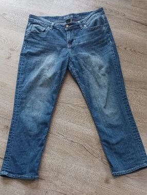 Apt. 9 10P Capri Blue Cropped Straight-Leg Jeans W/Embellished Back Pockets